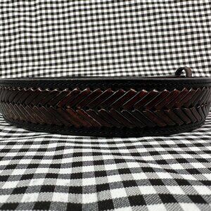 Nocona Braided Black Brown Leather Western Cowboy Belt No Buckle Size 38
